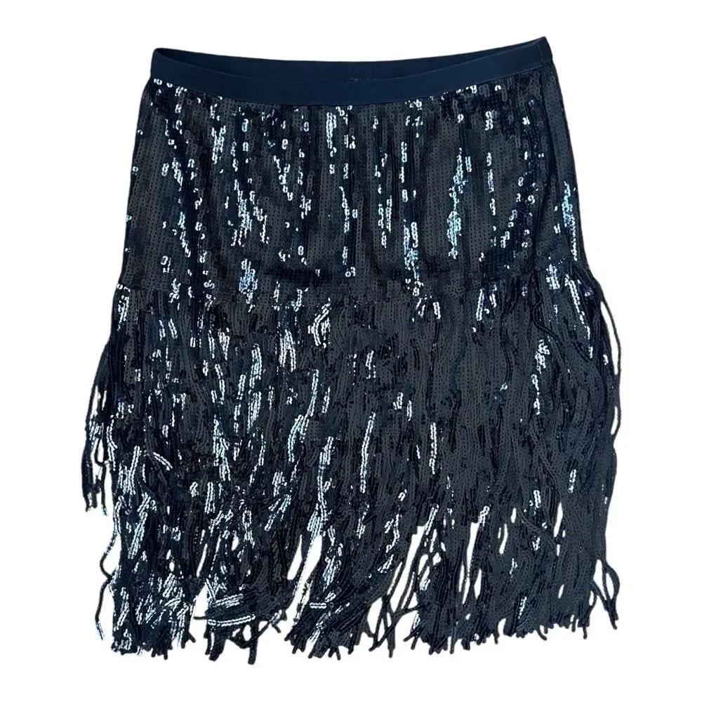 SETA Black Diamond Fringe Skirt Size M - Picture 2 of 8
